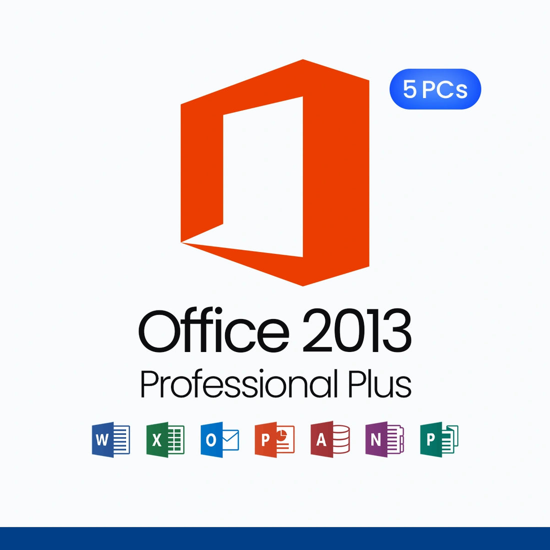 Microsoft Office 2013 Professional Plus logo with product key on a white background