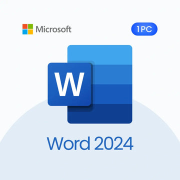 Microsoft Word 2024 logo with Microsoft logo on a light blue background