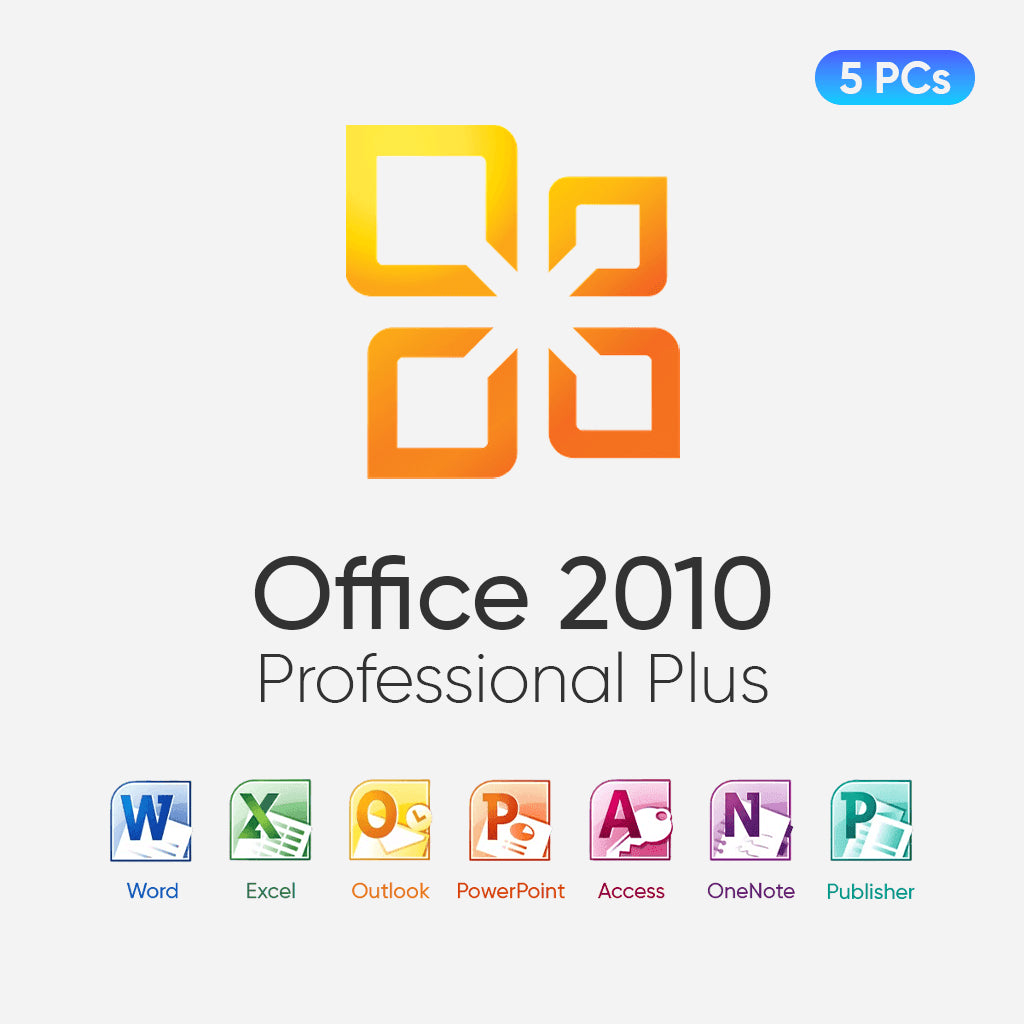 Microsoft Office 2010 Professional Plus for 5 PCs