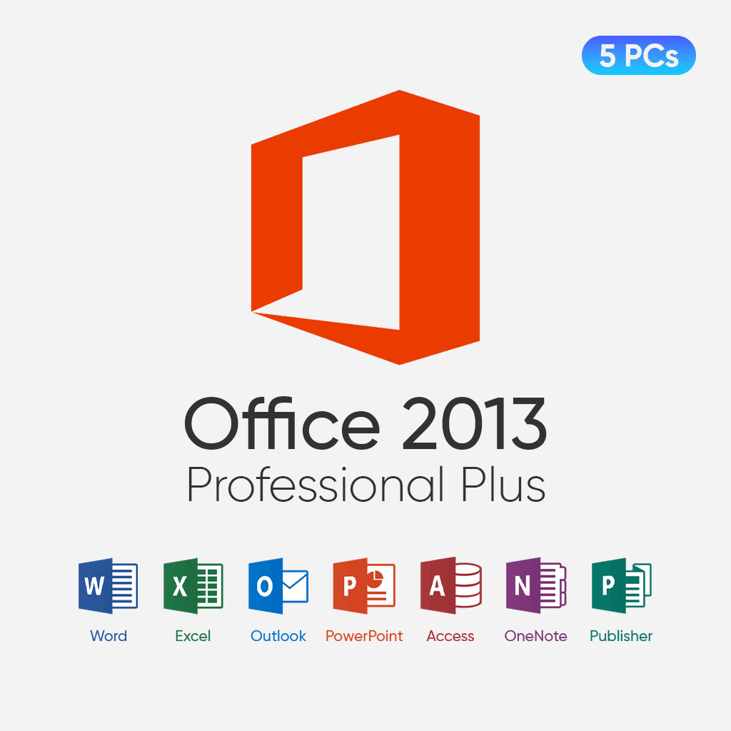 Microsoft Office 2013 Professional Plus for 5 PCs