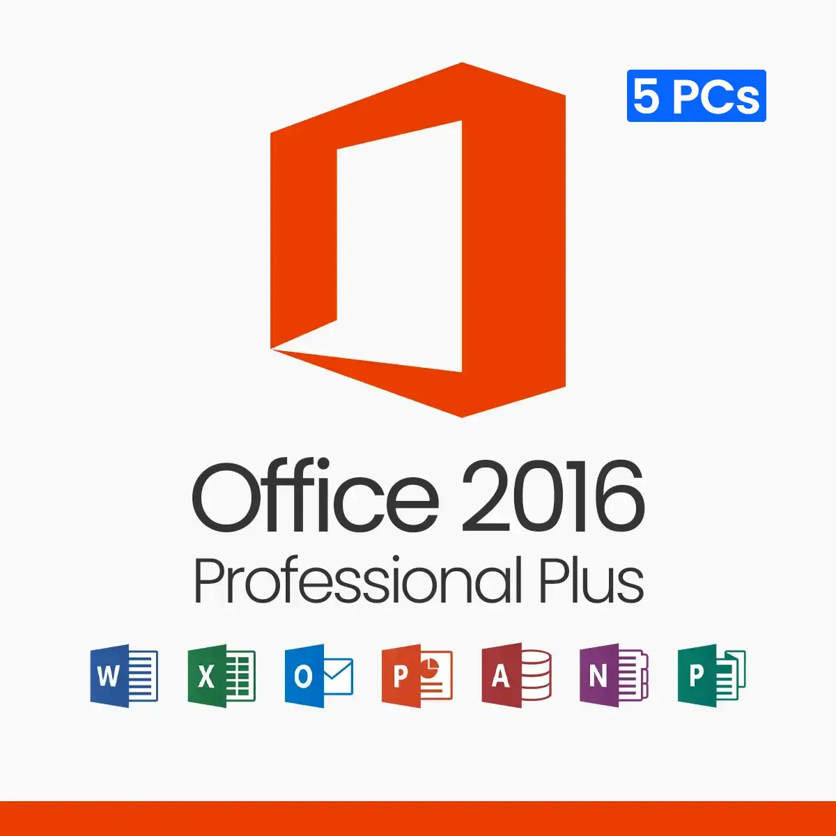 Microsoft Office 2016 Professional Plus – Lifetime License for 5 PCs