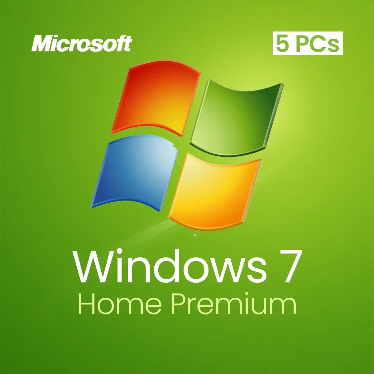 Windows 7 Home Premium – Lifetime License Key for 5 PCs